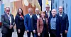 ENDELIG: Store smil i Stortingets vandrehall etter at loven ble vedtatt. Fra venstre: Hans Sande, NSOF; Hege-Merethe Bengtsson; Dnmf; Bjørnar Skjæran, AP; Kurt Inge Angell, NSF; Kine Asper Vistnes, LO; Rune Støstad, Ap; Are Tomasgard, LO og Steffen Handal, Unio.