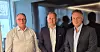 Fra venstre: Hans Sande, forhandlingsleder i DSO, riksmekler Mats Wilhelm Ruland og Geir Sjøberg, forhandlingsleder i Norges Rederiforbund.