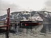 MORGENSTEMNING: «Sunnylvsfjord» klapper til kai i Stranda.