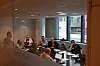 Delegasjonene fra Maritimt Hus sitter i hvert sitt lokale der de kan holde sine delegasjonsmøter. Her er det NSOF-delegasjonen som diskuterer.