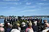 Det Norske Sjømannskor sang ved krigsseilermonumentet på Bygdøynes i dag.