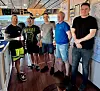 OPPRYKK NESTE: Besøk hos Stril Polar på Vestbase i Kristiansund. Fra venstre: 1. styrmann Kristian Jernberg, kadett på siste tur og straks stolt styrmann John-Gerhard Arntzen, overstyrmann Frode Haukeland, kaptein Erling Halseth og 2. styrmann Even Enger.