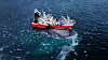 2. PLASS: Øyvind Våge med dronebilde fra fiskefeltet. Her ser vi «Atløy Viking» med ett kast med 600 tonn sild. FOTO: Øyvind Våge