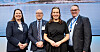 FORNØYDE: Fra venstre Hege-Merethe Bengtsson, Det norske maskinistforbund; Kurt Inge Angell, Norsk Sjømannsforbund; fiskeri- og havminister Marianne Sivertsen Næss (Ap) og Hans Sande, Norsk Sjøoffisersforbund.