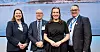 FORNØYDE: Fra venstre Hege-Merethe Bengtsson, Det norske maskinistforbund; Kurt Inge Angell, Norsk Sjømannsforbund; fiskeri- og havminister Marianne Sivertsen Næss (Ap) og Hans Sande, Norsk Sjøoffisersforbund.