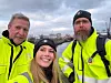 ABERDEEN: Håkon Eidset, Anette Mikalsen og Vidar J. Vartdal tar en selfie under skipsbesøkene i Anberdeen i 2025.