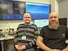 TEKNISK KOMPETANSE: Studieprogramansvarlig Øystein Abrahamsen og Olav Johan Marø, ansvarlig for simulatorparken på Høgskulen.