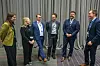 PANEL: Disse deltok i paneldebatt om «Framtidas hurtigbåt» under årets Hurtigbåtkonferanse. Fra venstre: Prosjektleder Ragnhild Harsvik Ødegaard, Trøndelag fylkeskommune; Ada Jacobsen, Maritime Cleantech; Helge Martin Markussen, Skipsrevyen; Torbjørn Bringedal, LMG Marin; Hans Ingen Myrvold, stortingsrepresentant (Sp) og Fredrik Aarskog, Teco 2030.