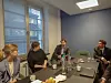 FIKK INNSPILL: Arbeiderpartiets Julie Bremnes og Astrid Hoem i samtale med Endre Borgen Mæland fra NSOF og og Bjørn Thorvaldsen fra Dnmf.